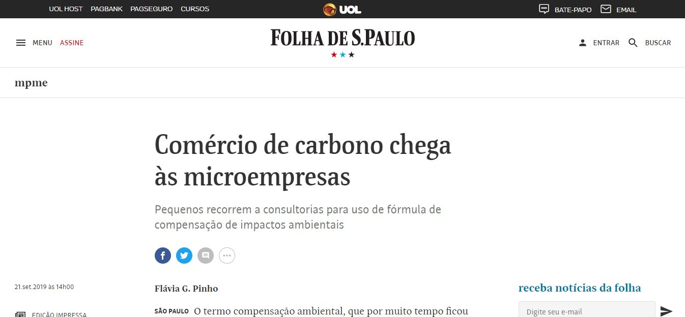 Recorte de matéria: Folha de São Paulo