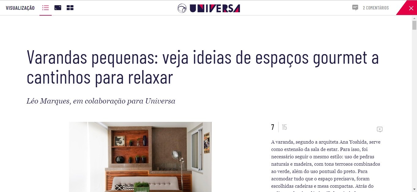 Recorte de matéria: Universa · UOL