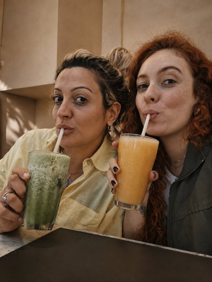 Nicolli Pacheco e Sara Rollemberg em visita, bastidores INSIDE, 2026, acervo INSIDE