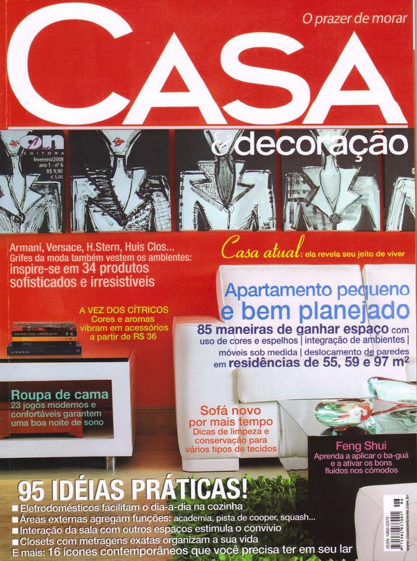 Capa da revista Casa & Decoração, publicação com projeto INSIDE, acervo INSIDE