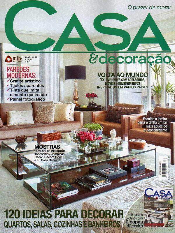 Capa da revista Casa & Decoração, publicação com projeto INSIDE, acervo INSIDE