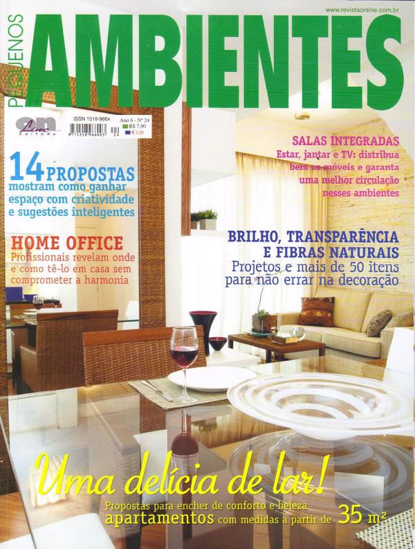 Capa da revista Pequenos Ambientes, publicação com projeto INSIDE, acervo INSIDE