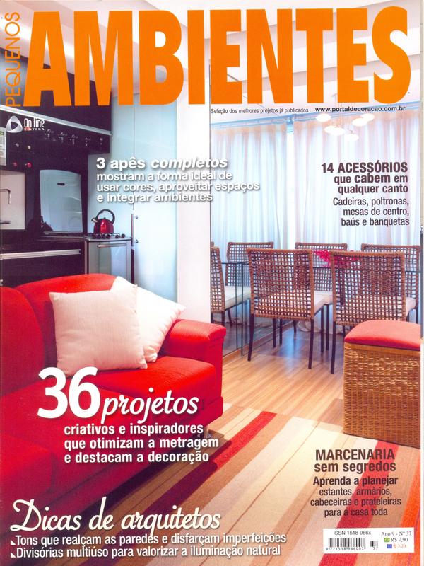 Capa da revista Pequenos Ambientes, publicação com projeto INSIDE, acervo INSIDE