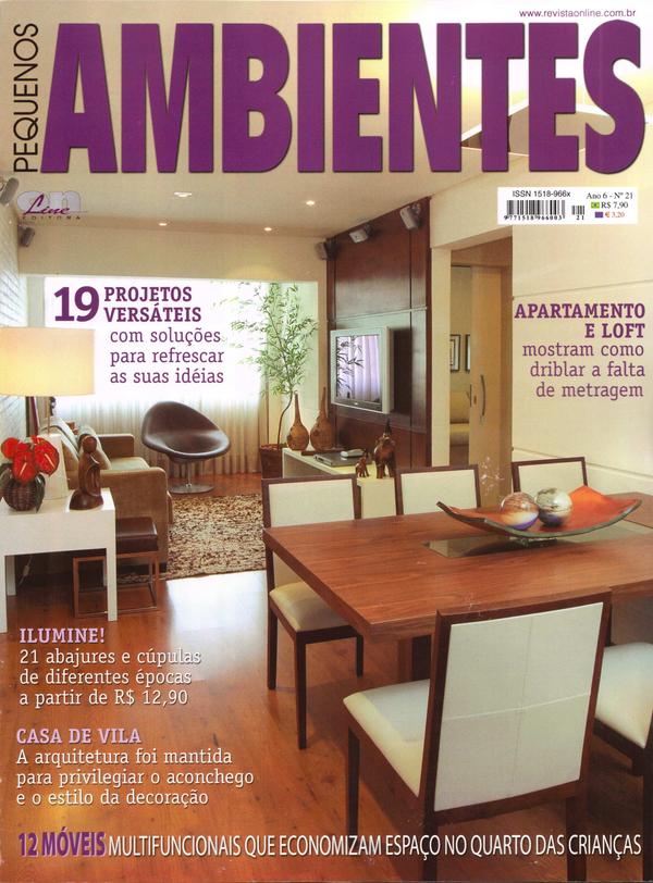 Capa da revista Pequenos Ambientes, publicação com projeto INSIDE, acervo INSIDE