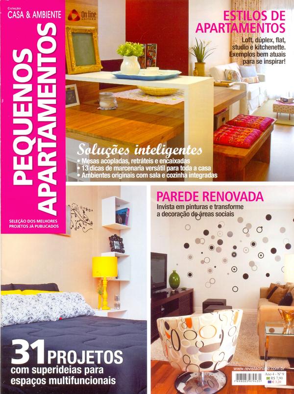 Capa da revista Pequenos Apartamentos, publicação com projeto INSIDE, acervo INSIDE