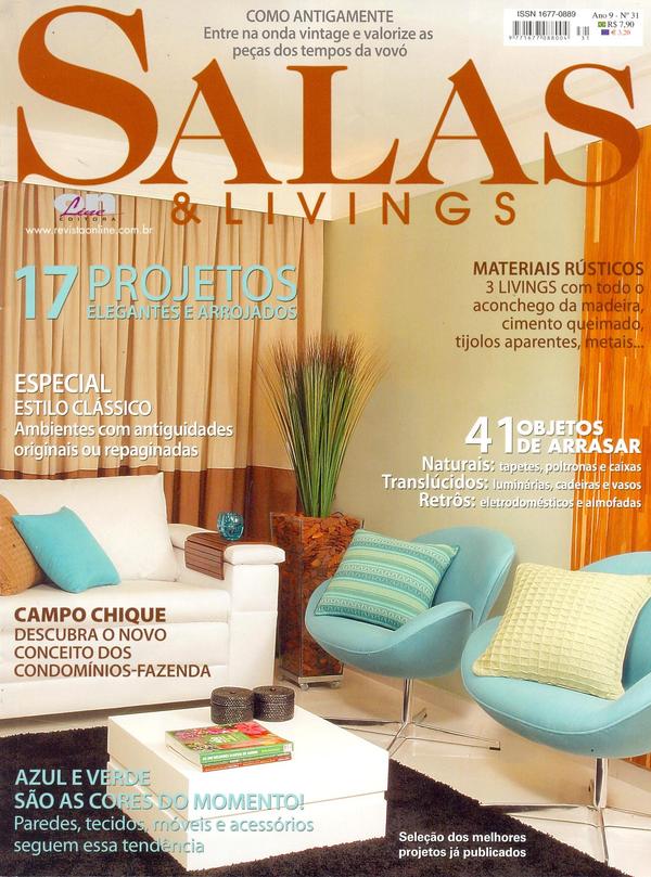 Capa da revista Salas e Livings, publicação com projeto INSIDE, acervo INSIDE