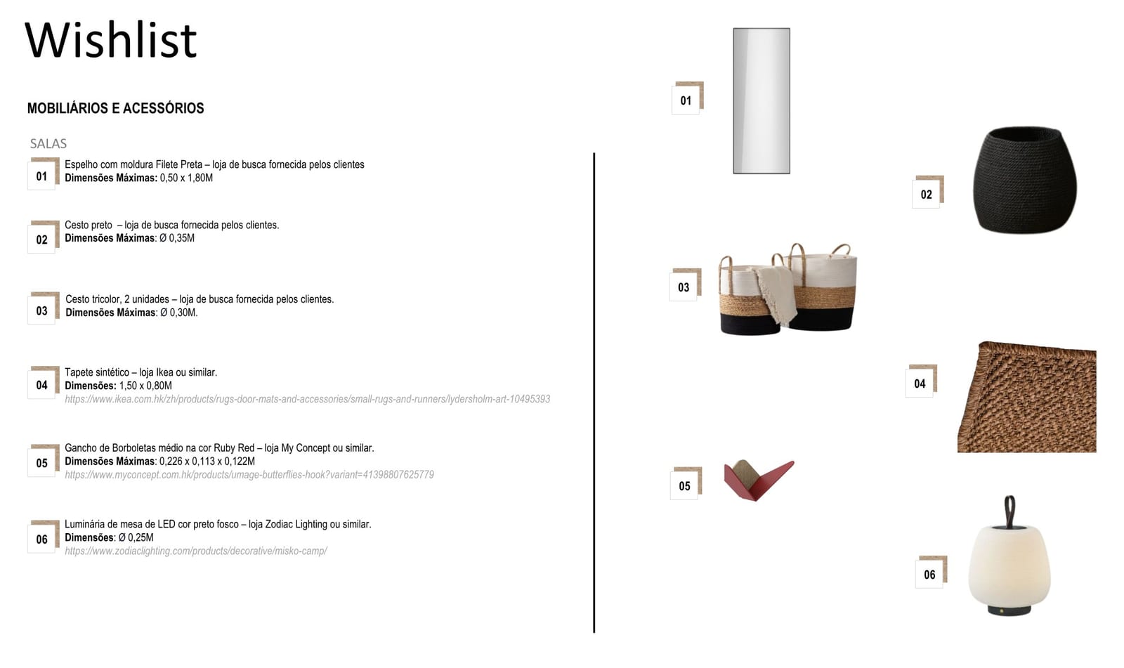 INSIDE spec sheet page 01: items, dimensions and stores, Hong Kong project