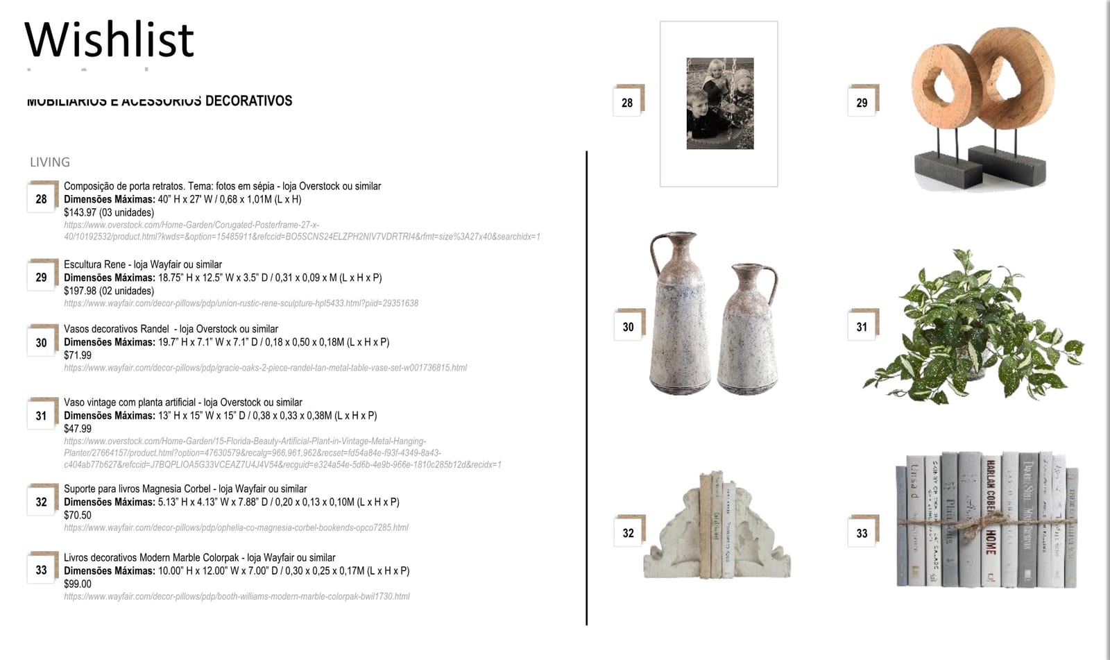 INSIDE spec sheet page 07: items, dimensions, stores and prices, Montana project