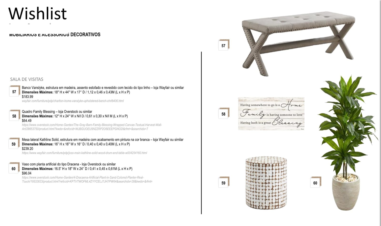 INSIDE spec sheet page 13: items, dimensions, stores and prices, Montana project