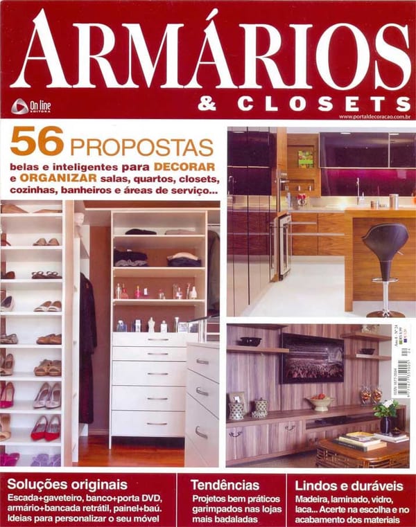 Capa da Armários & Closets · nº 24, matéria com projeto da INSIDE, acervo INSIDE