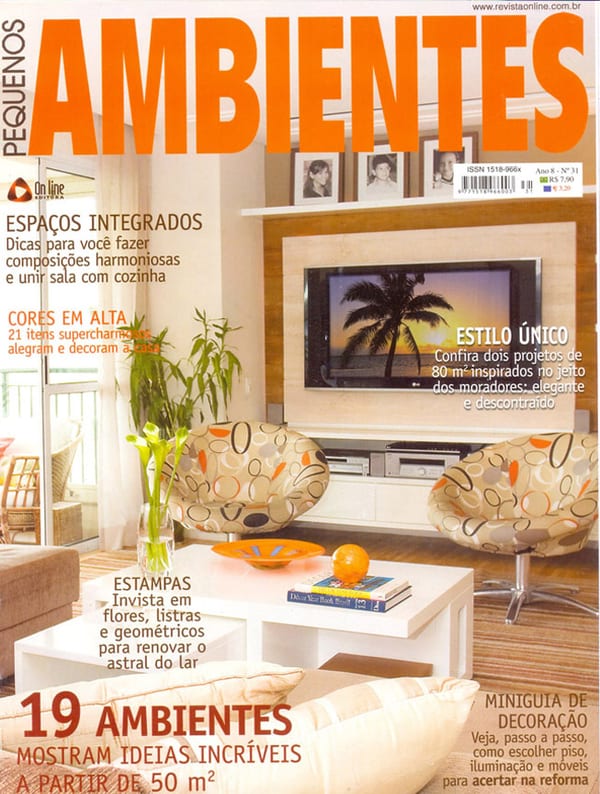 Capa da Pequenos Ambientes · nº 31, matéria com projeto da INSIDE, acervo INSIDE